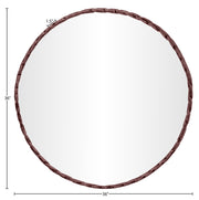 Hammer 36" W x 36" H Iron Frame Mirror in Brown - 66006Brown-M