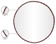 Hammer 36" W x 36" H Iron Frame Mirror in Brown - 66006Brown-M