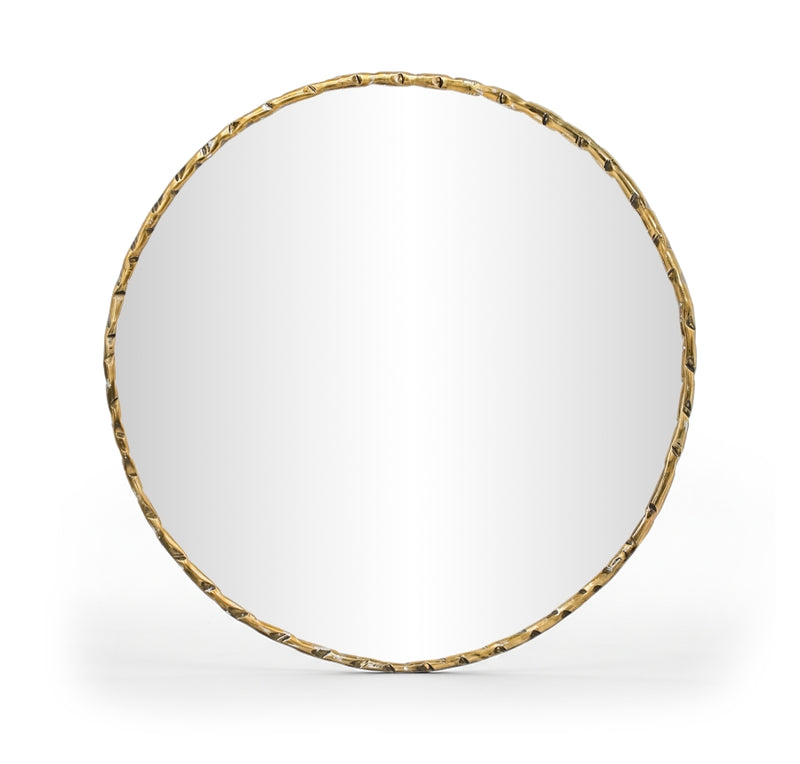 Hammer 36" W x 36" H Iron Frame Mirror in Gold - 66006Gold-M