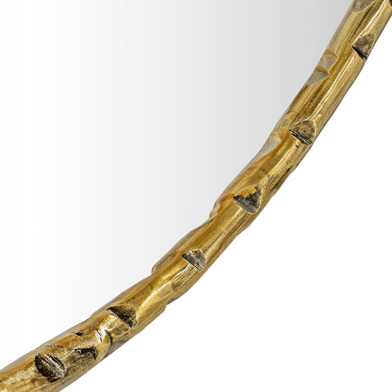 Hammer 36" W x 36" H Iron Frame Mirror in Gold - 66006Gold-M