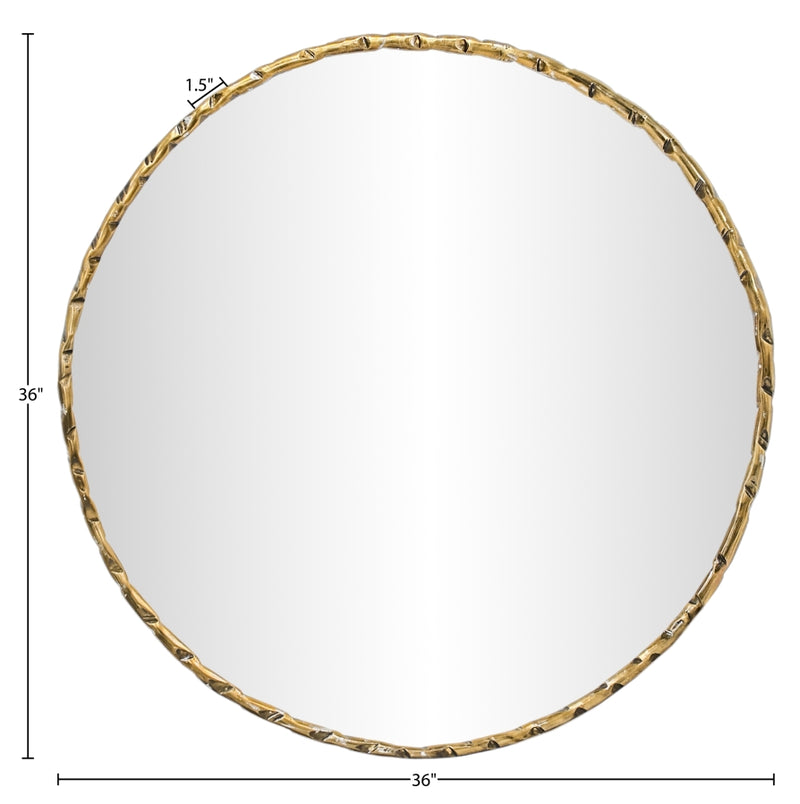 Hammer 36" W x 36" H Iron Frame Mirror in Gold - 66006Gold-M