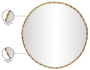 Hammer 36" W x 36" H Iron Frame Mirror in Gold - 66006Gold-M