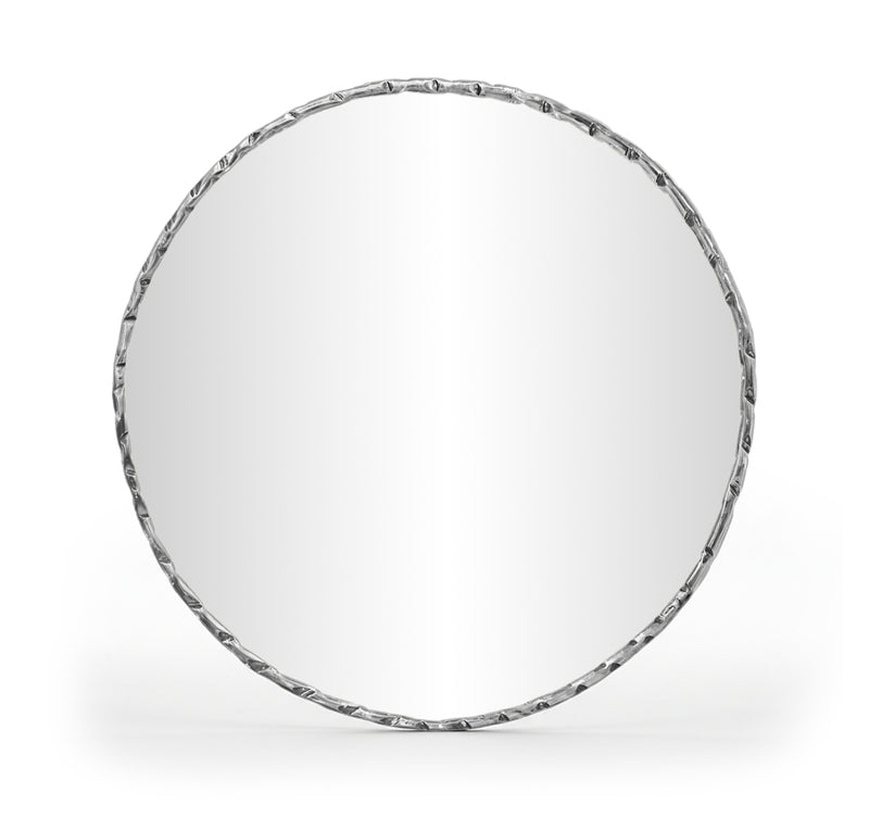 Hammer 36" W x 36" H Iron Frame Mirror in Silver - 66006Silver-M