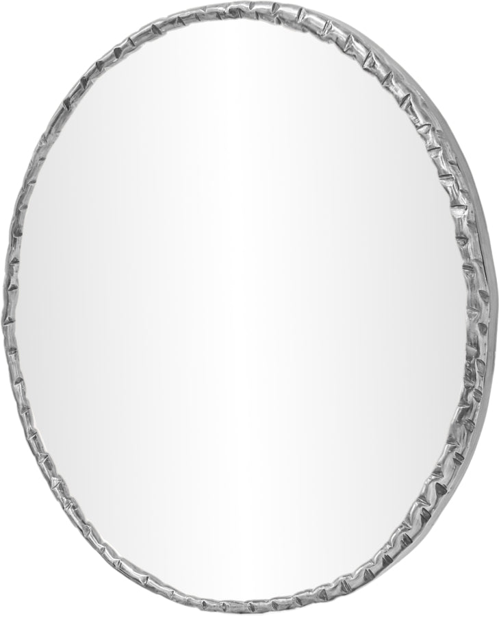 Hammer 36" W x 36" H Iron Frame Mirror in Silver - 66006Silver-M