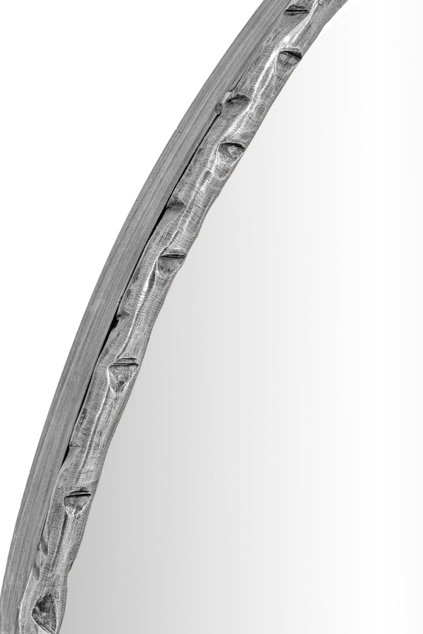 Hammer 36" W x 36" H Iron Frame Mirror in Silver - 66006Silver-M