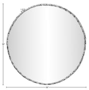 Hammer 36" W x 36" H Iron Frame Mirror in Silver - 66006Silver-M