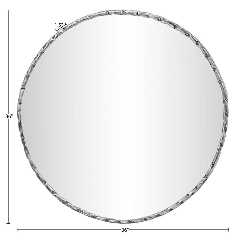 Hammer 36" W x 36" H Iron Frame Mirror in Silver - 66006Silver-M
