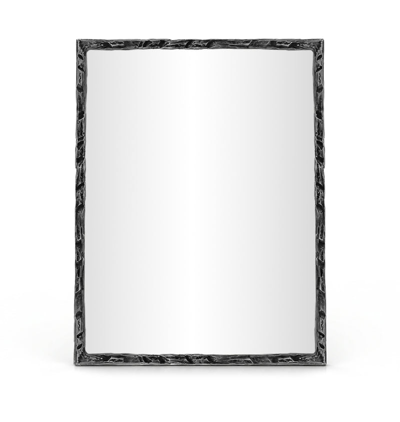 Hammer 48" W x 36" H Iron Frame Mirror in Black - 66005Black-M