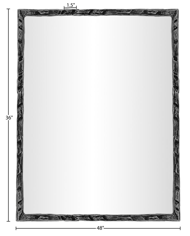 Hammer 48" W x 36" H Iron Frame Mirror in Black - 66005Black-M