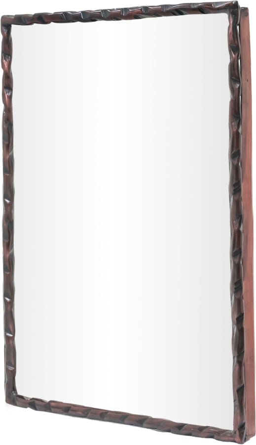 Hammer 48" W x 36" H Iron Frame Mirror in Brown - 66005Brown-M