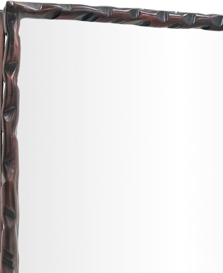 Hammer 48" W x 36" H Iron Frame Mirror in Brown - 66005Brown-M