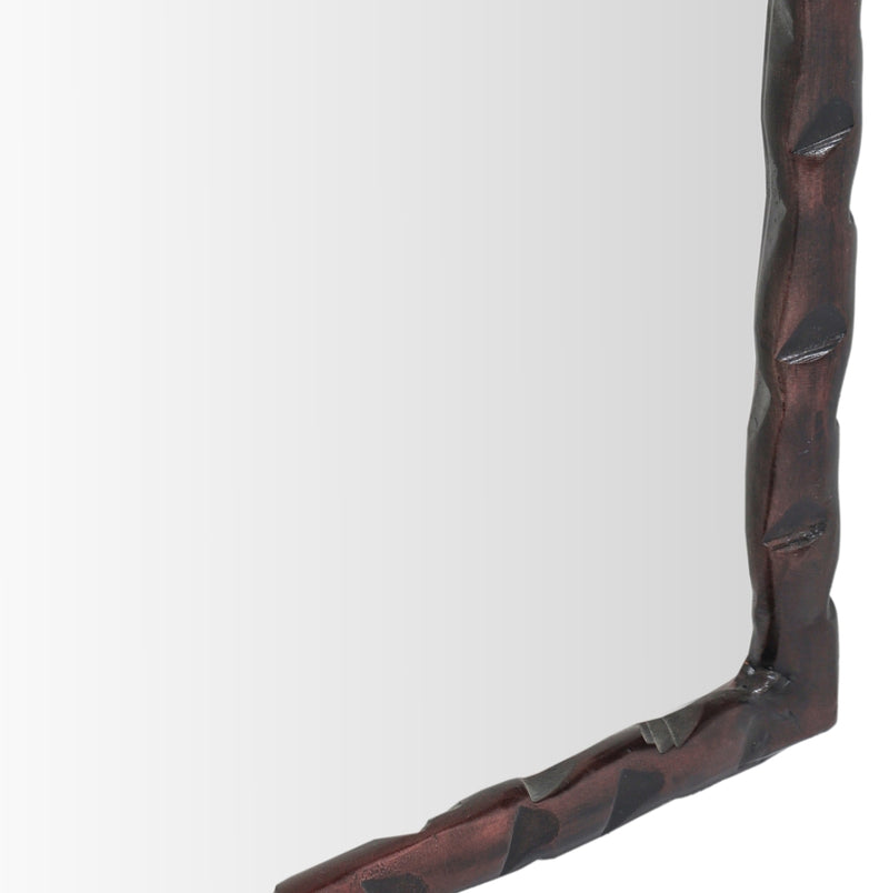 Hammer 48" W x 36" H Iron Frame Mirror in Brown - 66005Brown-M