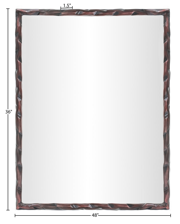 Hammer 48" W x 36" H Iron Frame Mirror in Brown - 66005Brown-M