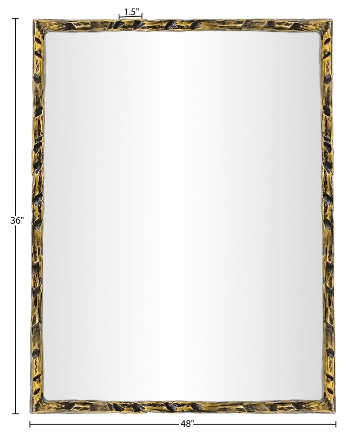 Hammer 48" W x 36" H Iron Frame Mirror in Gold - 66005Gold-M