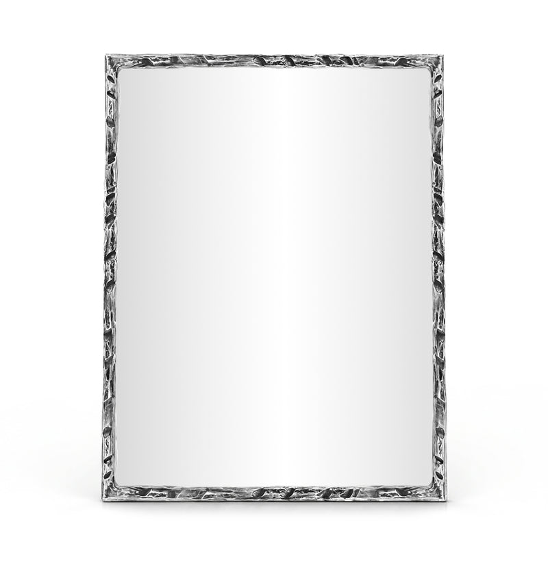 Hammer 48" W x 36" H Iron Frame Mirror in Silver - 66005Silver-M