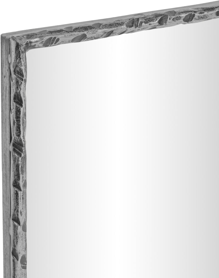 Hammer 48" W x 36" H Iron Frame Mirror in Silver - 66005Silver-M