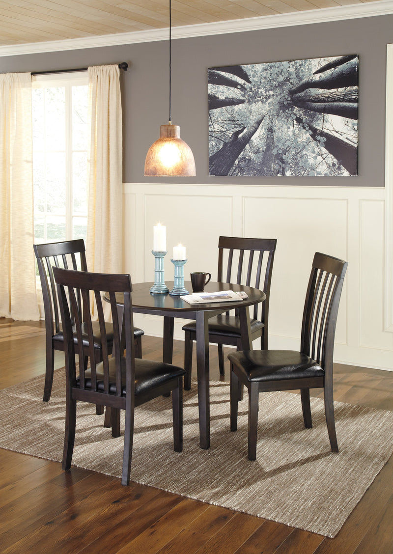 Hammis Dark Brown Round Drop Leaf Dining Set - Gate FurnitureDining Room Set