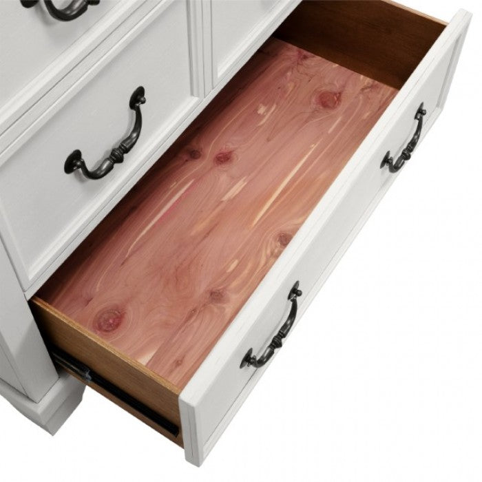Hampstead White/Dark Brown Chest - FM79014WH-C