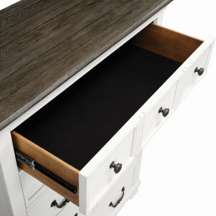 Hampstead White/Dark Brown Chest - FM79014WH-C