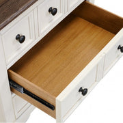 Hampstead White/Dark Brown Nightstand - FM79014WH-N