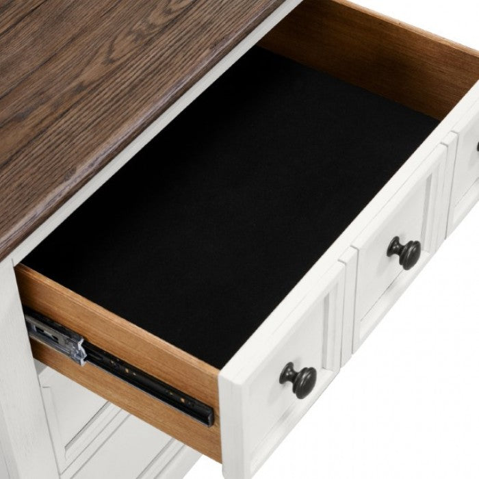 Hampstead White/Dark Brown Nightstand - FM79014WH-N