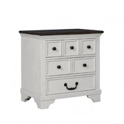 Hampstead White/Dark Brown Nightstand - FM79014WH-N