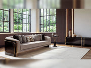 Hanedan 4-pieces (1 Four Seater Lux Sofa & 1 Four Seater Sofa & 2 Chair) Livingroom in Cream - 200-GAB-HAN-4L411