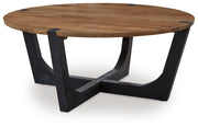 Hanneforth Brown/Black Coffee Table - T726-8