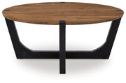 Hanneforth Brown/Black Coffee Table - T726-8