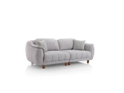 Happy 4-pieces (2 Sofa & 2 Chair) Livingroom Set Grey in Grey - 101-HAP-PUFGRAY-3311