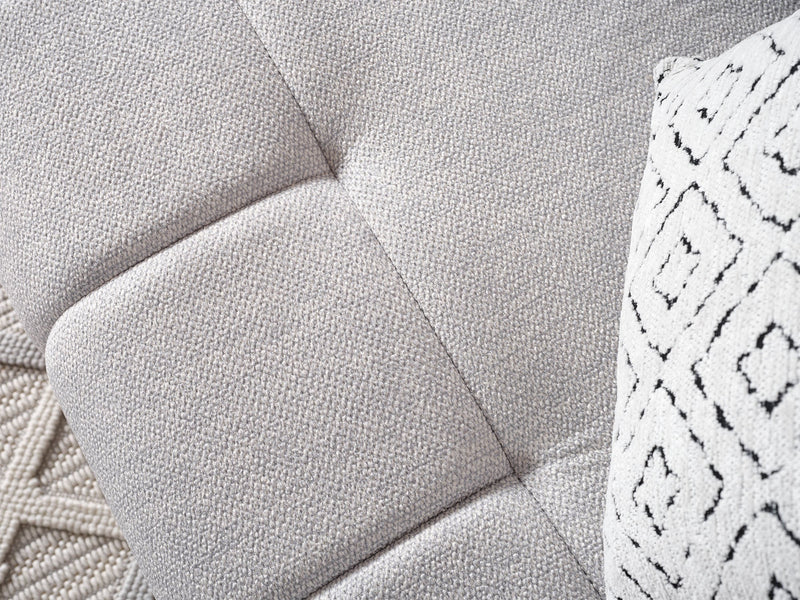 Happy 4-pieces (2 Sofa & 2 Chair) Livingroom Set Grey in Grey - 101-HAP-PUFGRAY-3311