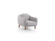 Happy 4-pieces (2 Sofa & 2 Chair) Livingroom Set Grey in Grey - 101-HAP-PUFGRAY-3311