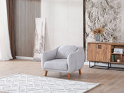 Happy 4-pieces (2 Sofa & 2 Chair) Livingroom Set Grey in Grey - 101-HAP-PUFGRAY-3311