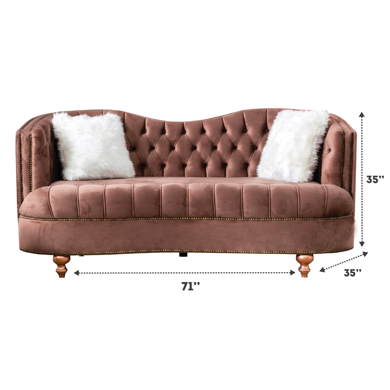 Happy 71 in. Loveseat in Brown - Gate FurnitureLoveseat