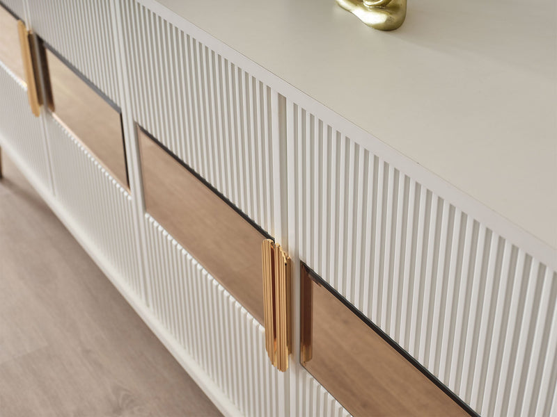 Hare Consol With Mirror in White - 200-ALT-HAR-WHT-CON