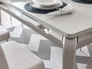 Hare Diningroom (Consol With Mirror & Dining Table & 6 Dining Chair) in Light Grey - 200-ALT-HAR-LGRY-DT-6-SET