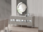 Hare Diningroom (Consol With Mirror & Dining Table & 6 Dining Chair) in White - 200-ALT-HAR-WHT-DT-6-SET
