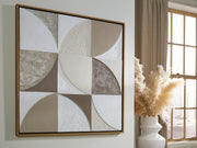 Harelman Tan/Taupe/White Wall Art - A8000502