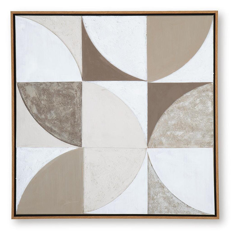 Harelman Tan/Taupe/White Wall Art - A8000502