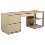 Harkes 75-inch 3-drawer Computer Desk with Adjustable Shelf Light Elm - 800797