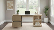 Harkes 75-inch 3-drawer Computer Desk with Adjustable Shelf Light Elm - 800797