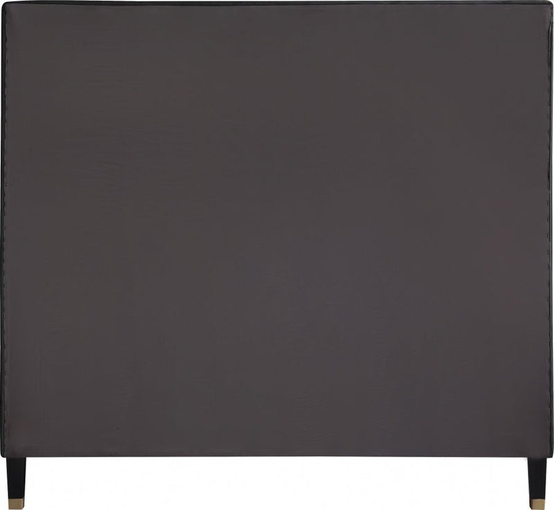 Harlie Velvet Queen Bed Black - Gate FurnitureQueen Bed