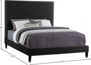 Harlie Velvet Queen Bed Black - Gate FurnitureQueen Bed