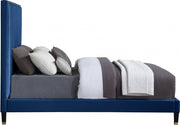 Harlie Velvet Queen Bed Blue - Gate FurnitureQueen Bed