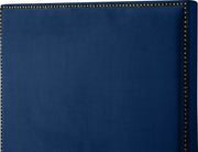 Harlie Velvet Queen Bed Blue - Gate FurnitureQueen Bed
