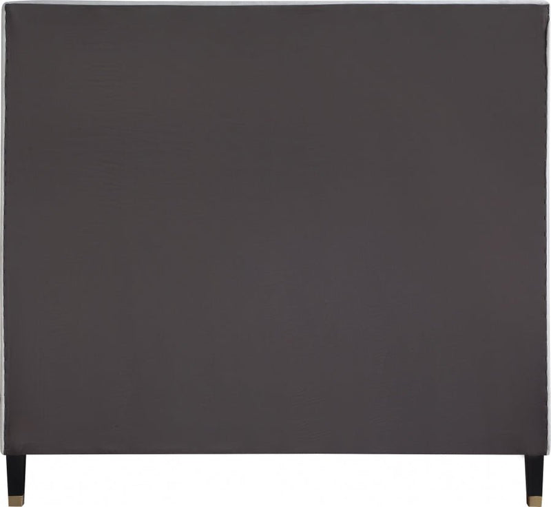 Harlie Velvet Queen Bed Cream - Gate FurnitureQueen Bed