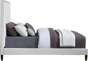Harlie Velvet Queen Bed Cream - Gate FurnitureQueen Bed