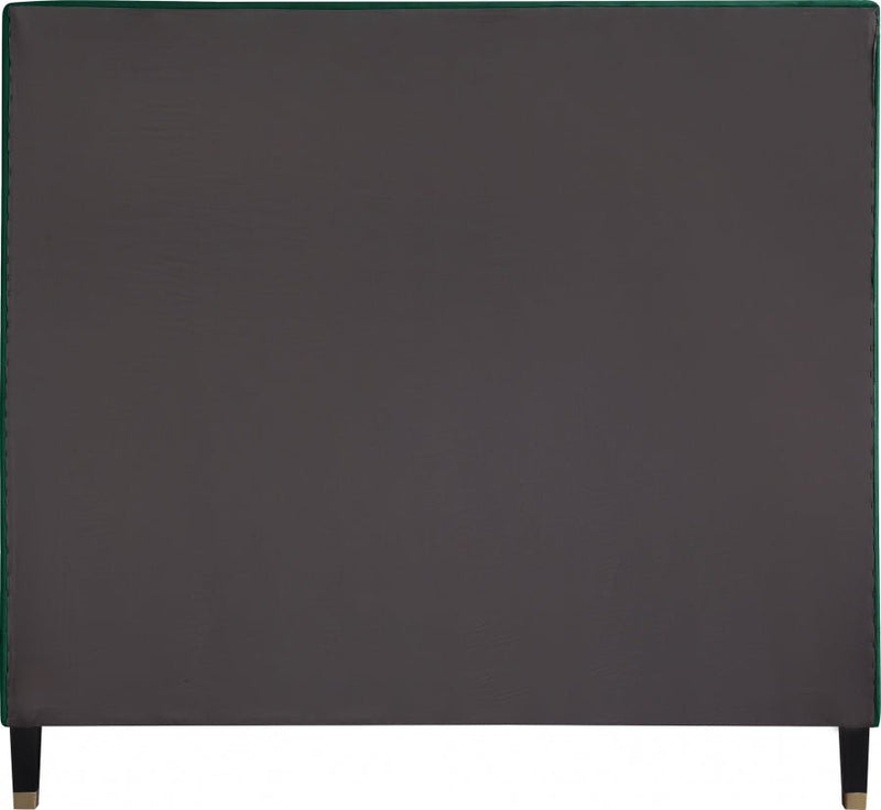 Harlie Velvet Queen Bed Green - Gate FurnitureQueen Bed