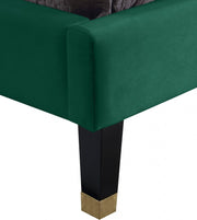 Harlie Velvet Queen Bed Green - Gate FurnitureQueen Bed