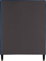 Harlie Velvet Twin Bed Blue - Gate FurnitureTwin Bed